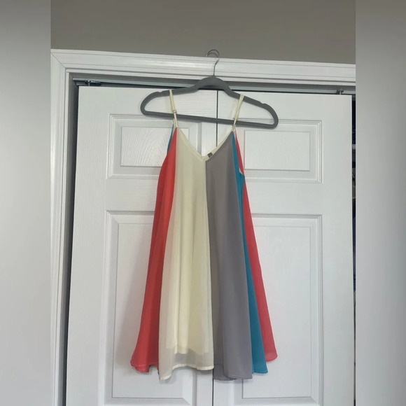 ENTRO multicolored summer spring dress spaghetti strap - Picture 2 of 6